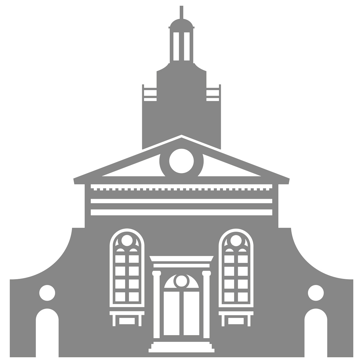 Silhouet tekening van de Johanneskerk in Princenhage