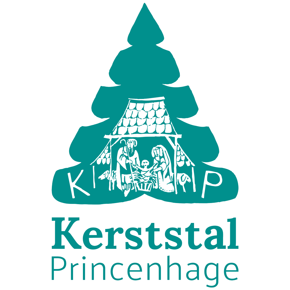 Logo van Stichting Kerststal Princenhage: een kerststal in een vorm van kerstboom