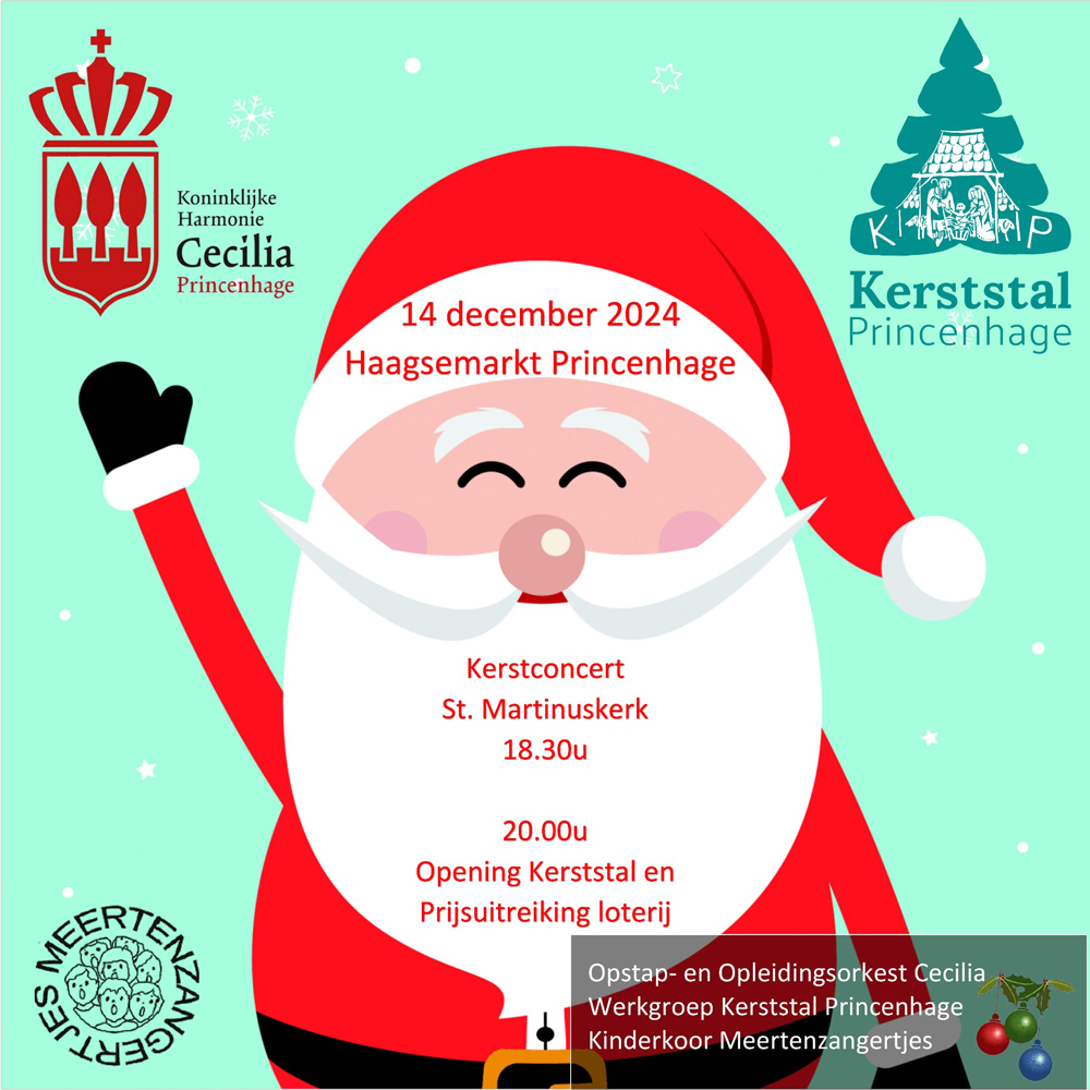 poster kerstconcert Koninklijke Harmonie Cecilia Princenhage & Meertenzangertjes