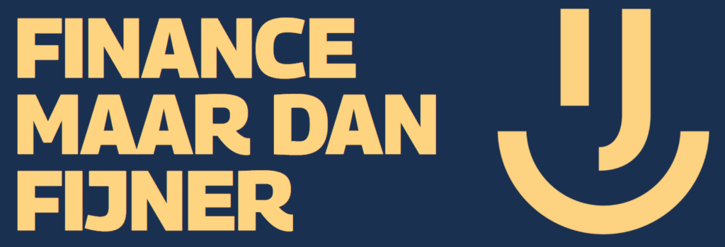 Tekst "Finance maar dan fijner" met het logo van Fijnance