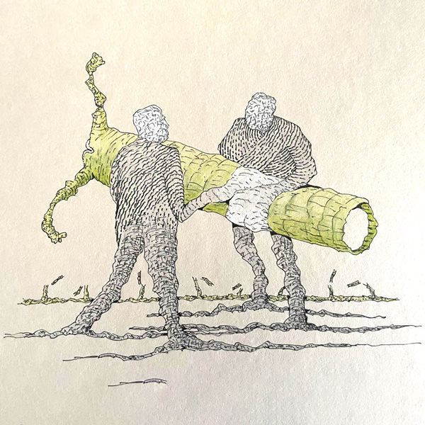 pentekening van Ad van Haandel