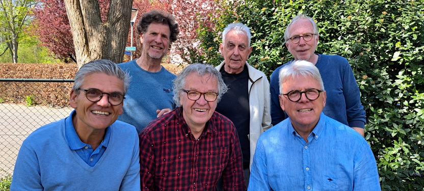 Frans van den Heiligenberg, Gerard van der Stelt, Harm Gruppelaar, Jan Spierings, Pieter Stallen en Peter Gelens