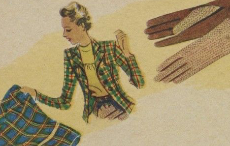 Vintage tekeningetjes van kleding