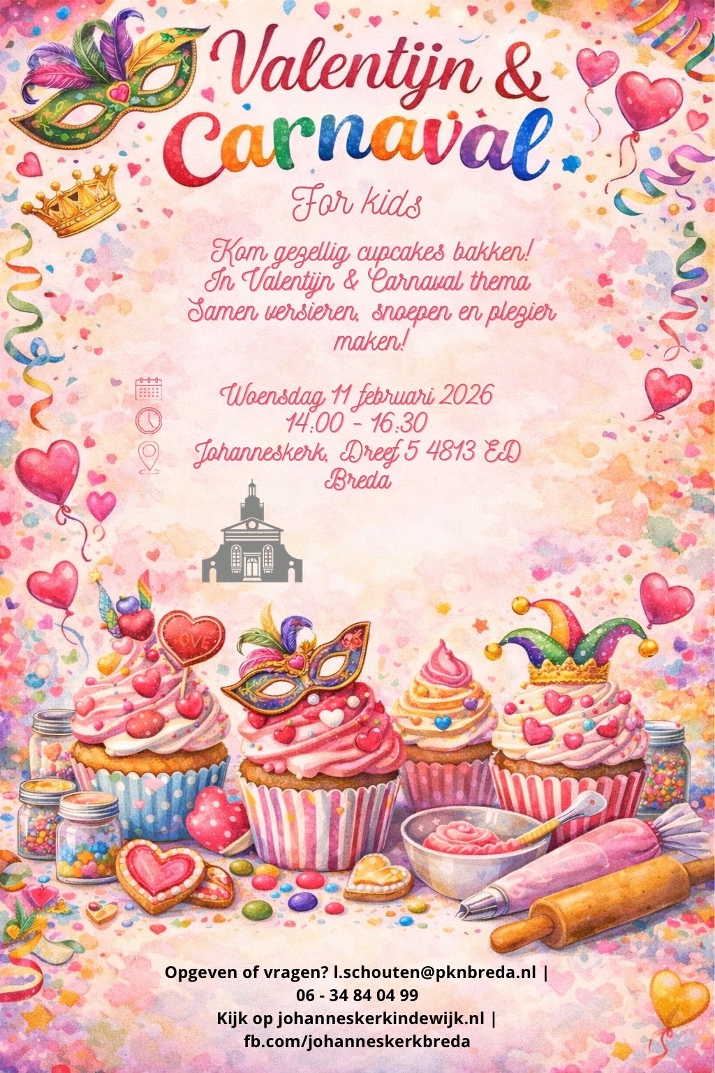 Poster Valentijn&Carnaval Johanneskerk