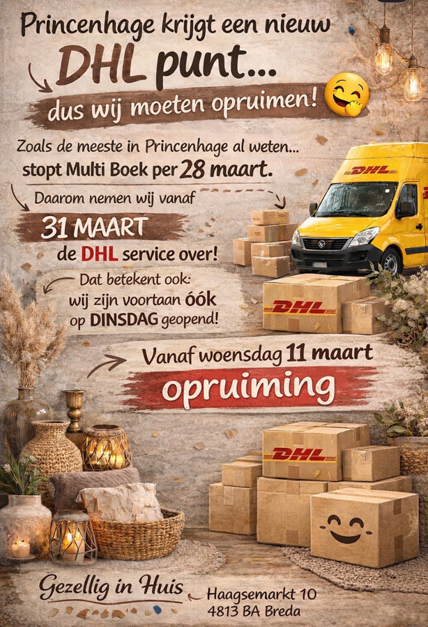 poster met informatie over DHL servicepunt