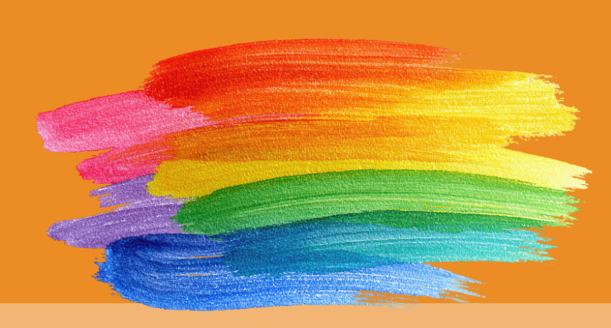 regenboog in verfstreken