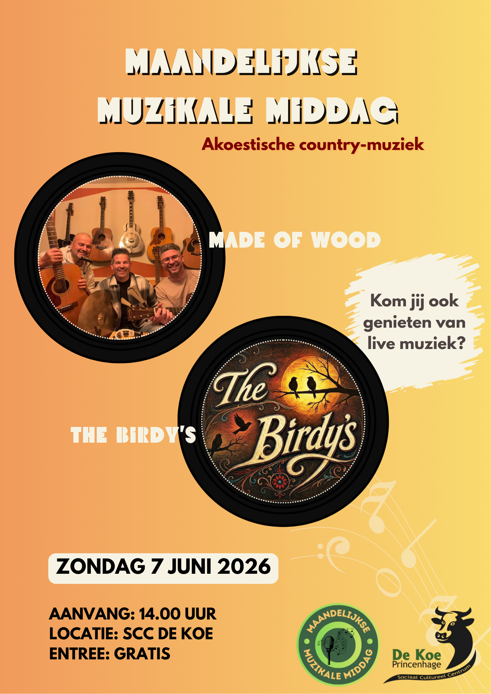 Poster Maandelijkse Muzikale Middag