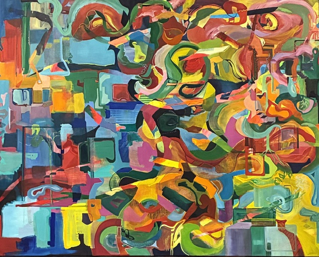 Kleurrijk abstract schilderij